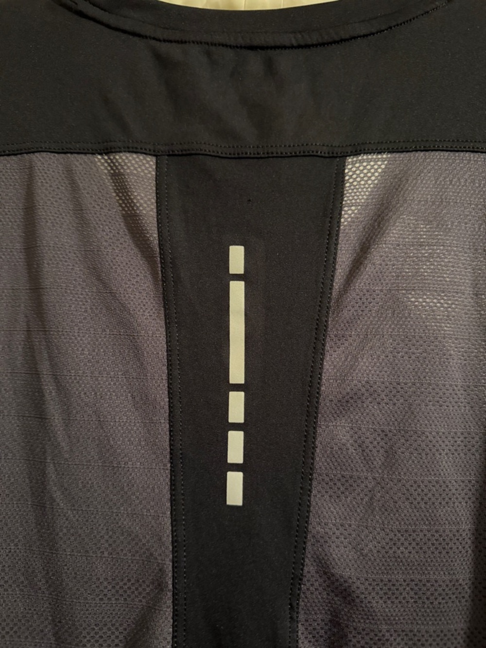 Avia Athletic Running Shirt, Black Solid & Gray Breathable Mesh, Short Sleeves - Picture 6 of 8